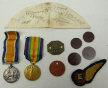WWI medal pair - British War and Victory medals, awarded to '22368. 2 . A.M. N. MITCHELL. R.A.F.