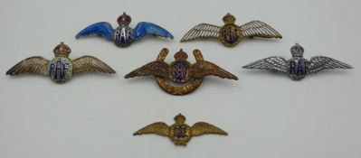 Collection of enamelled RAF sweetheart brooches,
