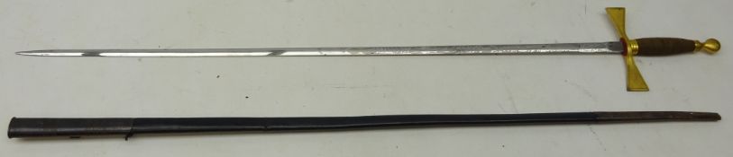 Masonic Ceremonial Sword, by Kenning, 74cm blade etched with square & compass,