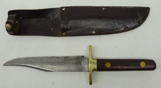 Hunting knife, shaped single edge blade stamped William Rodgers Sheffield England,
