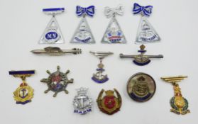 Collection of Naval sweetheart brooches including; H.M.S.