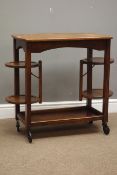20th century oak tea trolley with twin folding two tier cake stands and undertier,68cm x 44cm,