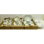 Minton 'Grey Mist' dinner service for six, lacking one soup bowl,