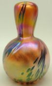 Glasform pink iridescent vase by John Ditchfield,