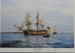 'Farewell Old England Resolution and Adventure July 13th, 1772', limited edition colour print No.