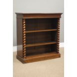 Victorian rosewood bookcase, rectangular moulded top above frieze drawer, two adjustable shelves,