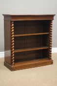 Victorian rosewood bookcase, rectangular moulded top above frieze drawer, two adjustable shelves,