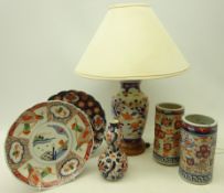Group of early 20th century Japanese ceramics including a double gourd vase,