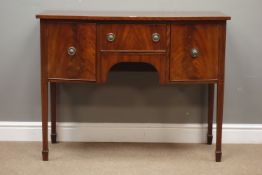 20th century mahogany bow front sideboard fitted with drawer and two cupboards,