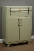 Mid 20th century Art Deco style tallboy, two drawers with cupboard,