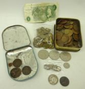 Collection of Great British and World coins including; Queen Victoria 1890 half crown,