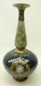 Early 20th century Royal Doulton stoneware vase, bulbous body with trumpet shaped neck,