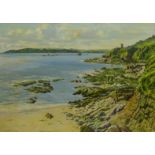 'Plymouth Sound & Breakwater from Bovisand', oil on canvas signed,