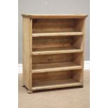 Small 19th century pine four tier rack on turned feet, W64cm, H80cm,