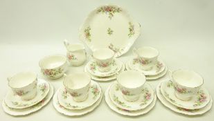 Royal Albert 'Moss Rose' tea set for six Condition Report <a href='//www.