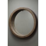 Circular rattan framed wall mirror, D78cm Condition Report <a href='//www.