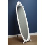 French style painted cheval dressing mirror,