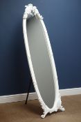 French style painted cheval dressing mirror,