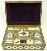 19th/ early 20th century Anglo-Indian ivory inlaid & sadeli work sewing box, fitted interior,