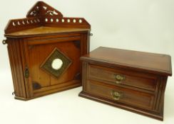 Edwardian walnut wall hanging corner cupboard,