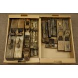 Collection of vintage wooden wood working planes and clamps Condition Report <a