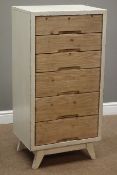 Painted and wood finish chest fitted with six graduating drawers, W55cm, D40cm,