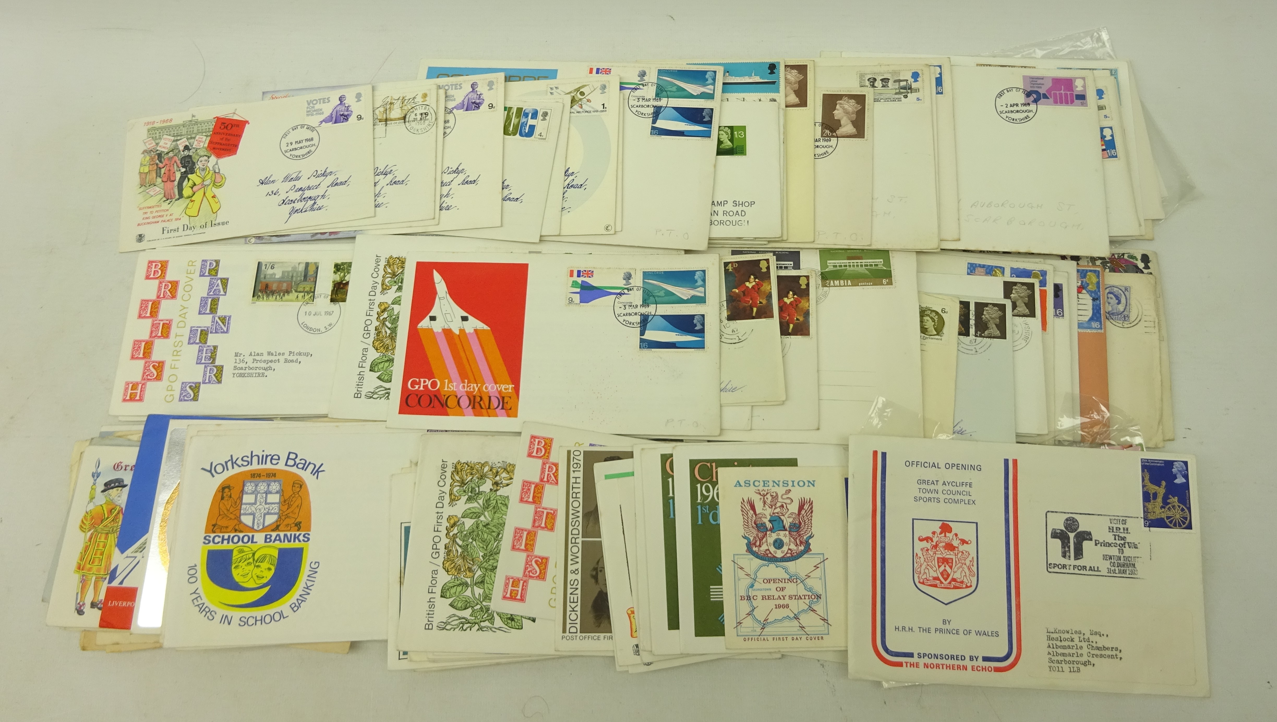 Collection of Great British FDCs, mostly 1960's including; Christmas, Concorde, Ascension,