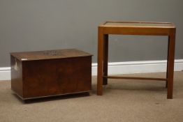 Art Deco style figured walnut occasional table (60cm x 37cm, H57cm),