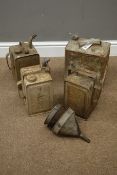 Esso petrol and paraffin metal cans,