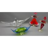 Pair mid 20th century Murano flamenco dancers each having flecked decoration, H33cm,