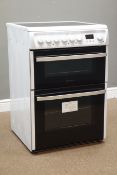 Hotpoint DSC60P cooker with double oven and four burner hob,