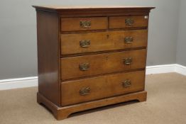 18th century oak chest, two short and three long drawers, W110cm, H100cm,