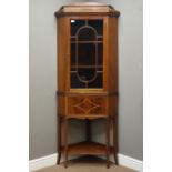 Edwardian mahogany corner display cabinet,