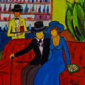 'Figures in a Restaurant on the Cote d'Azur',