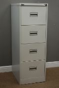 Four drawer metal filing cabinet, W46cm, H133cm,