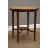 Edwardian satinwood and burr octagonal table centre table,