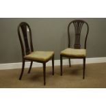 Pair early 20th century Hepplewhite style bedroom chairs,