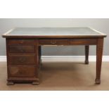 Large early 20th century library writing desk,