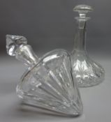 Stuart crystal side-rest decanter and a cut glass ships decanter (2) Condition Report