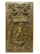 Renaissance style bronzed repousse plaque,