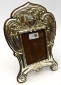 Edwardian silver on oak freestanding photograph frame by Robert Pringle & Sons Chester 1909, Reg no.