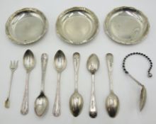 Set of six silver teaspoons by Mappin & Webb Sheffield 1916 reg no 56702,