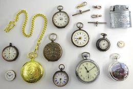 Three silver pocket watches hallmarked and other watches Condition Report <a