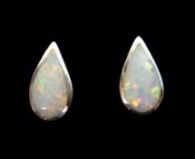 Pair of silver opal stud ear-rings stamped 925 Condition Report <a href='//www.