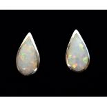 Pair of silver opal stud ear-rings stamped 925 Condition Report <a href='//www.