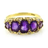 Gold amethyst and diamond ring stamped 18ct Condition Report Approx 3.