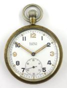 Buren Grand Prix Military issue pocket watch, reverse marked with broad arrow and G.S.T.