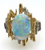 Single stone opal ring,