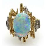 Single stone opal ring,