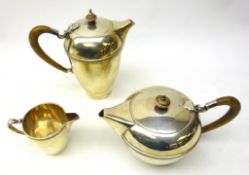Silver three piece tea set by Elkington & Co Birmingham 1961 approx 42oz gross Condition